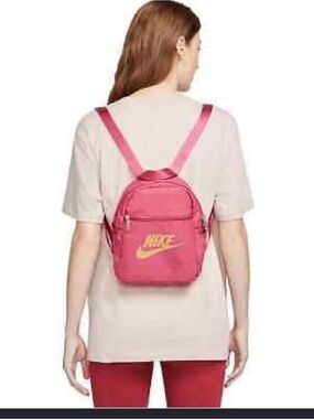 Nike Pink Mini Backpack with Gold Logo